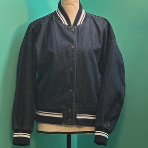 Old Navy Oversized Navy Blue Varsity Jacket